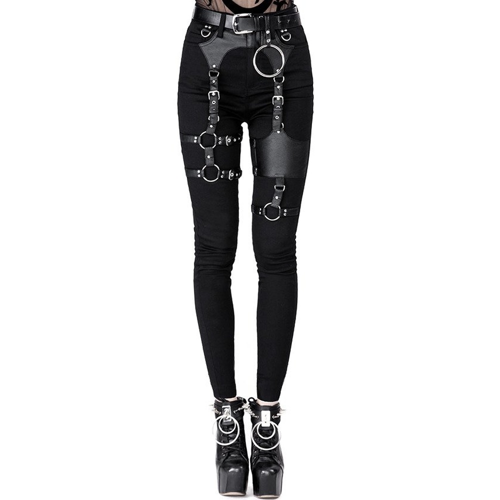 Restyle - Harness Hose Skinny Fit - L - Schwarz